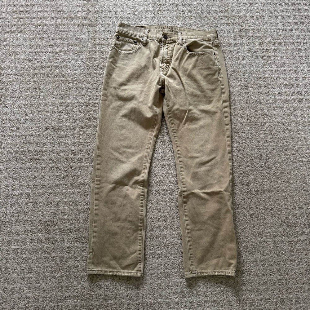 American Eagle men’s slim straight leg style tan denim jeans pants size 32x30